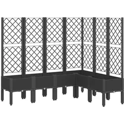 Helloshop26 - Hochbeet für Pflanzen Blumen Terrasse Garten mit Rankgitter 160 x 120 x 142 cm schwarzes PP 02_0038253