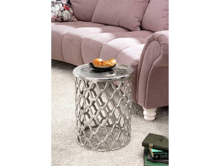 Beistelltisch Karlin Aluminium, lackiert Ø 36cm Silber