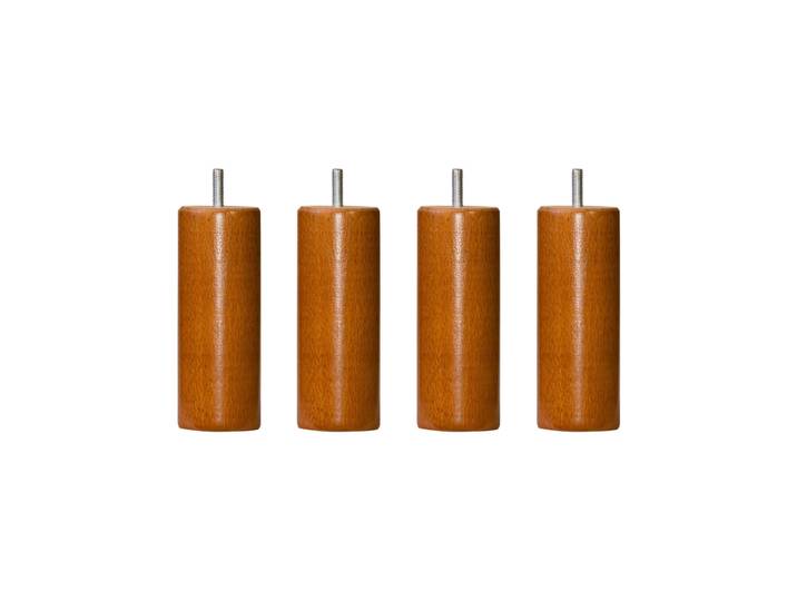 4 pieds cylindriques bois merisier 20 cm