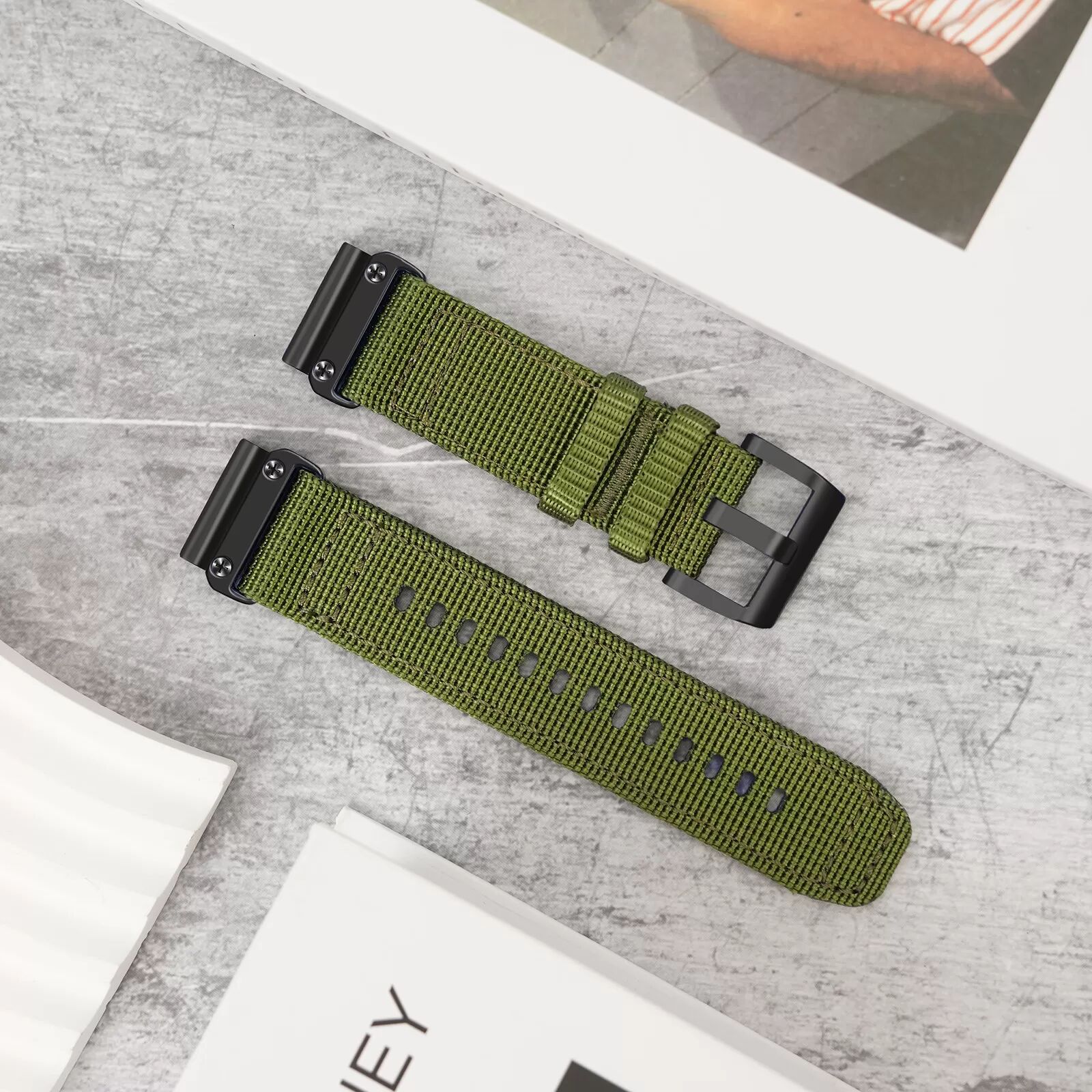 INF Schnellverschluss Nylon Gewebe Canvas Armband 20mm für Garmin