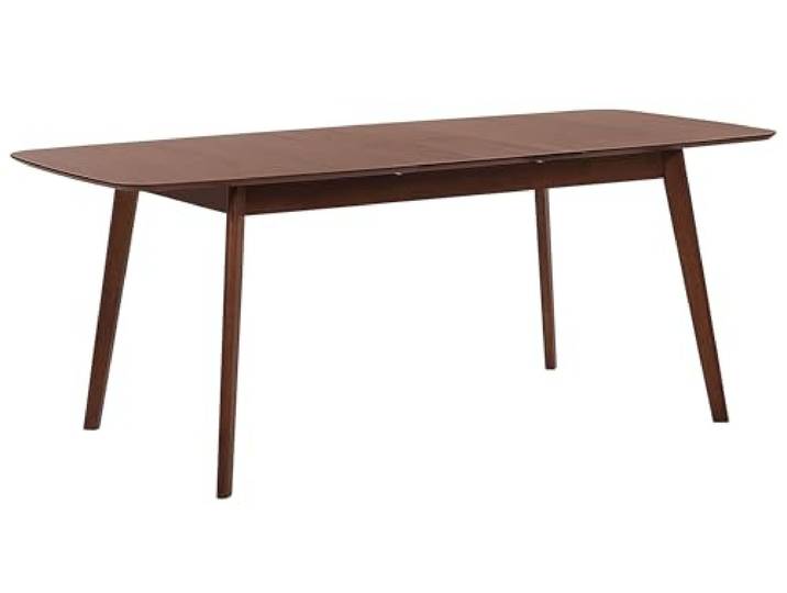 Esstisch dunkle Walnuss 120 x 75 cm ausziehbar 150 x 75 cm Skandi Madox Holzwerkstoff, braun, Sitzplätze 6, Retro, lackiert, Teilmontage erforderlich, 30 kg Kapazität, 75 x 75 cm