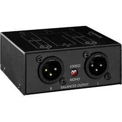 Monacor 2-Kanal-Audio-Symmetrierer, Audio Adapter, Schwarz
