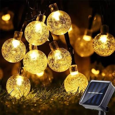 Uplift Treasures Solar Crystal Globe LED String Lights warm 7 M 50 Leds (1 Pc)