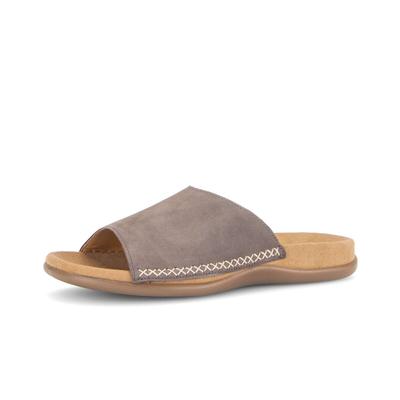 Pantolette GABOR "Pantolette", Damen, Gr. 42, braun (grau), Schuhe Pantolette