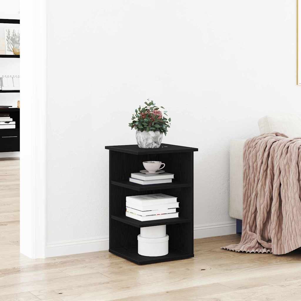 vidaXL Armario auxiliar Roble Negro 35 x 35 x 55 cm Negro