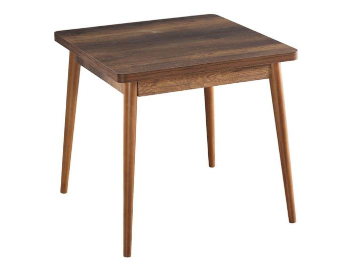 Table de cuisine carrée décor noyer