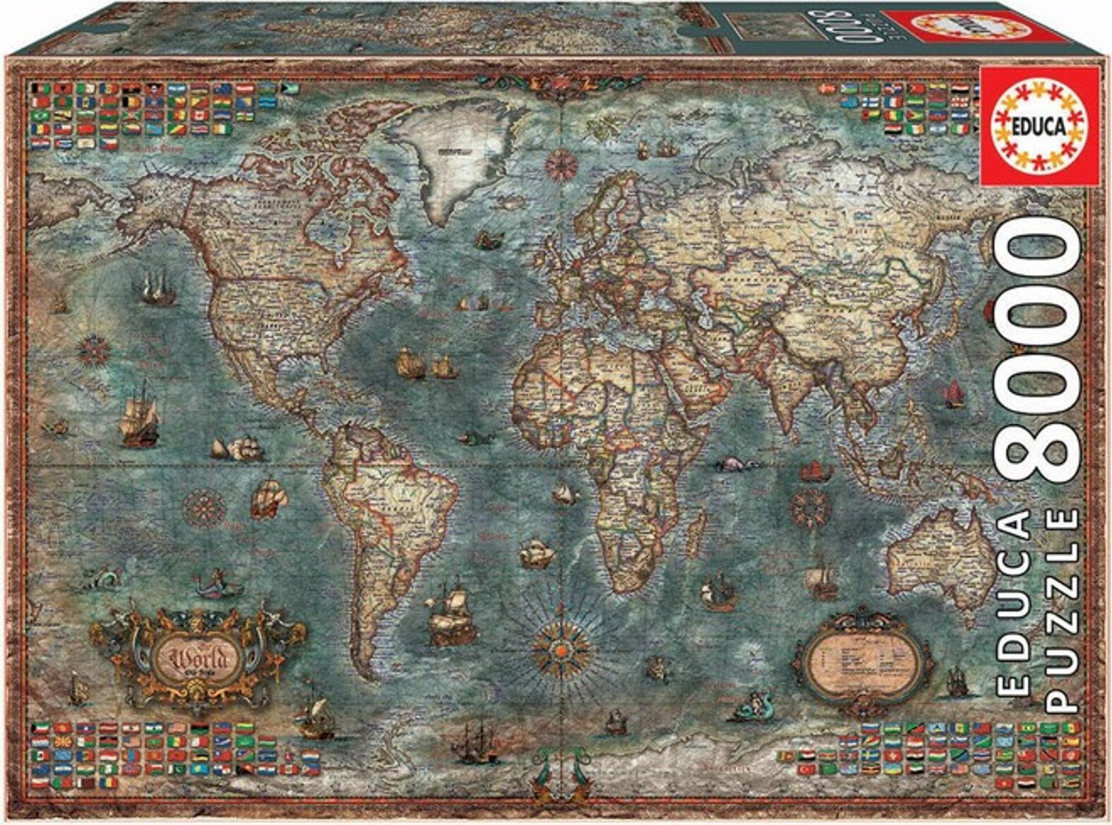 Educa Puzzel Oude Wereldkaart - 8000 onderdelen