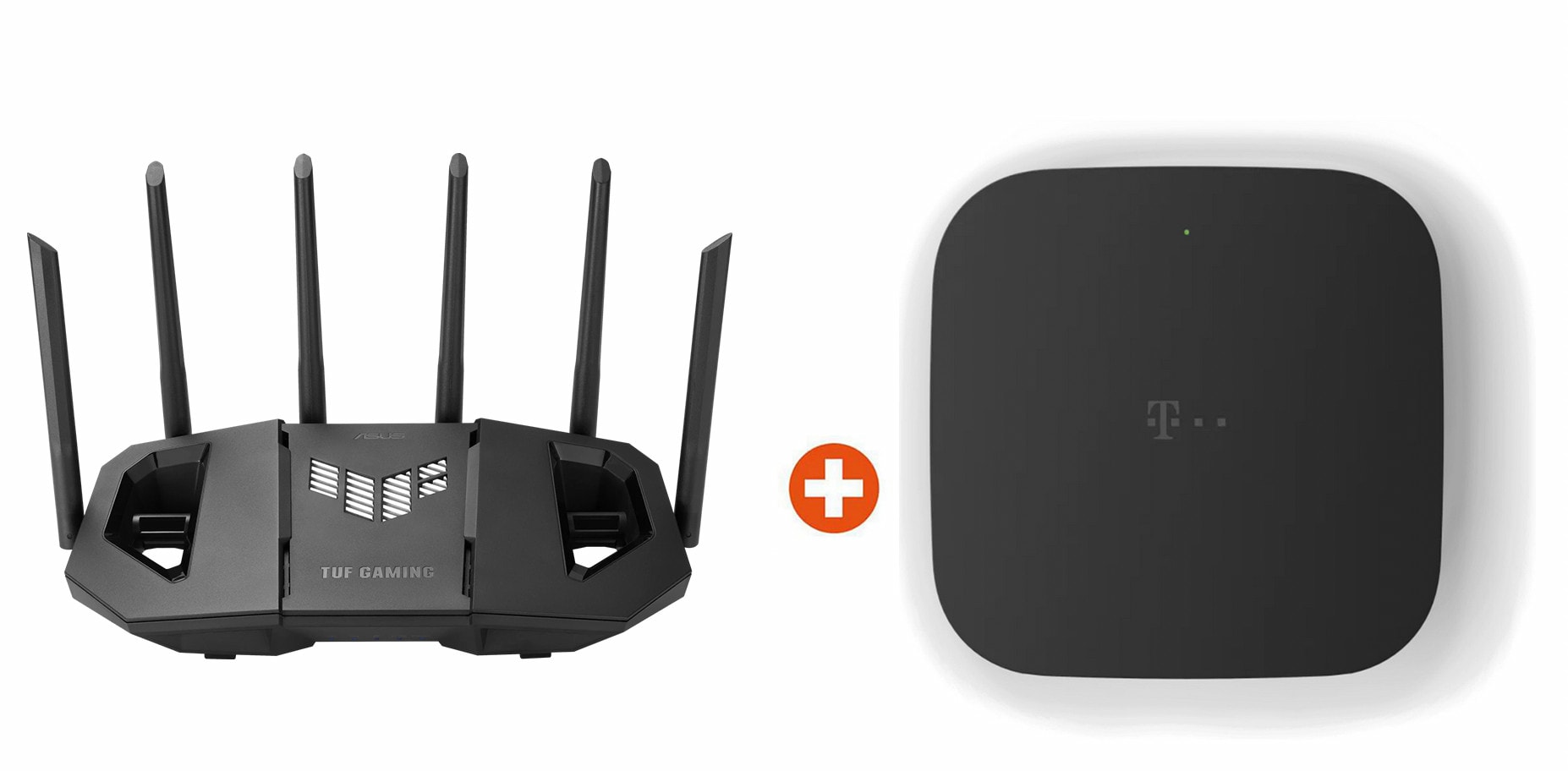 Bundle: ASUS TUF Gaming BE9400 WiFi 7 Tri-band Router AiMesh + Telekom Glasfaser Modem 2,5 Gbit/s schwarz 90IG0A30-MO9C00+40824527