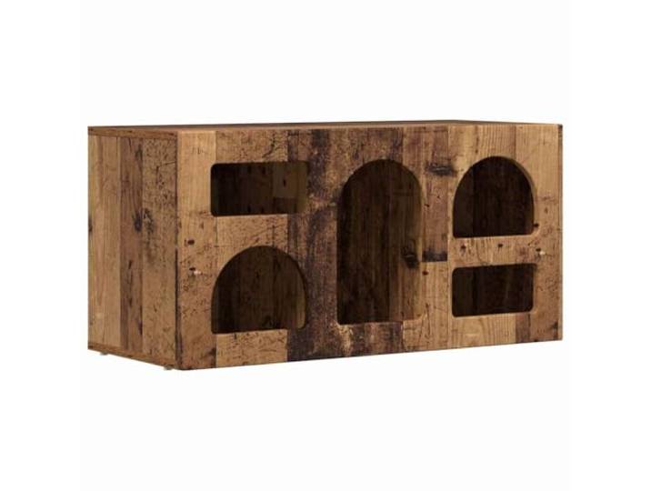 TV-Möbel, 80 x 35 x 40 cm, aus Holz, Farbe: Altholz Regalbretter, robuste Struktur, Verwendung im Wohnzimmer oder Schlafzimmer, minimalistische Linien, einfache Wartung