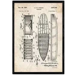POSTER Surfbrett 2 Patent A3 Rahmenlos