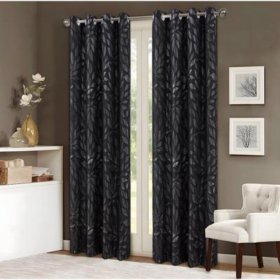 RT Designer Collection Bexley Foil Print Leaves Window Curtain