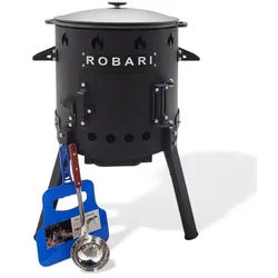 Robari Utschak Set mit Kasan 12 L Deckel aus Gusseisen und Zubehör