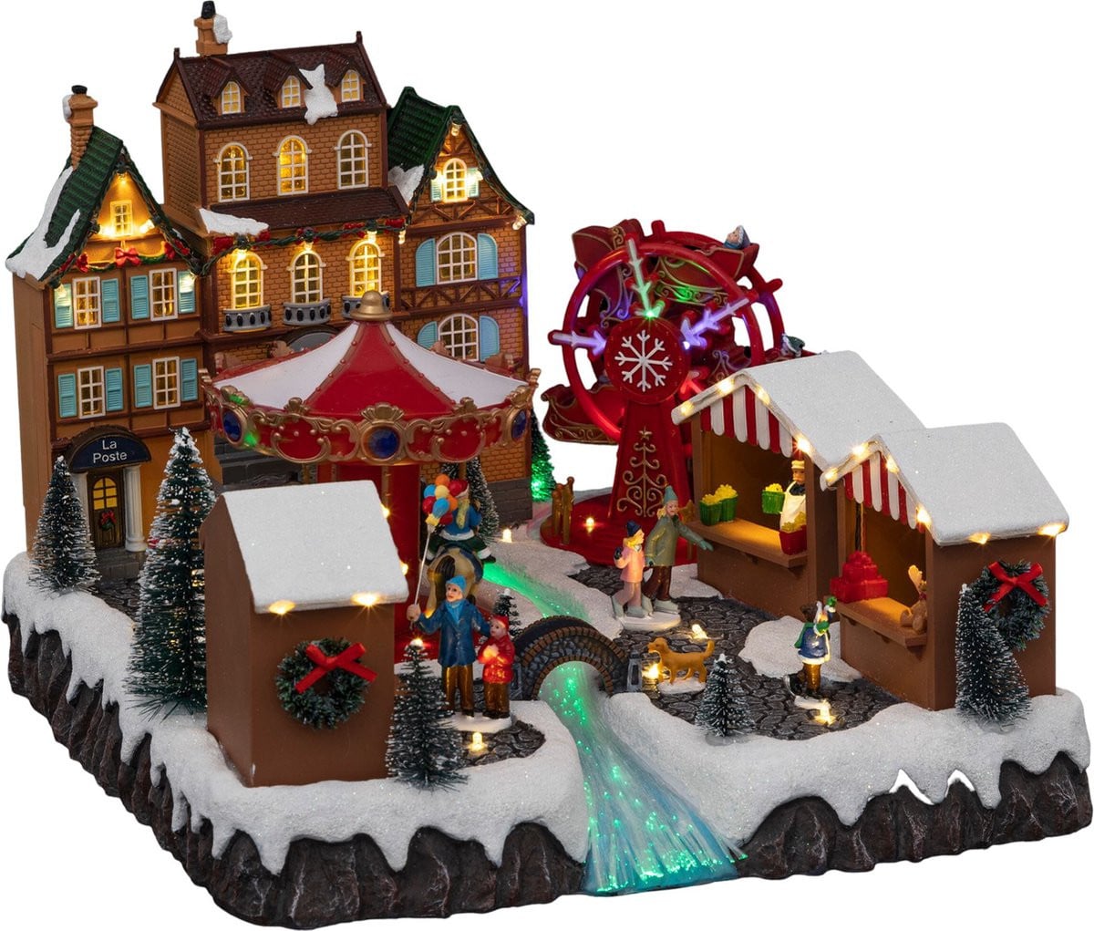 Fééric Lights and Christmas Verlicht kerstdorp Kerstmarkt voor op tafel