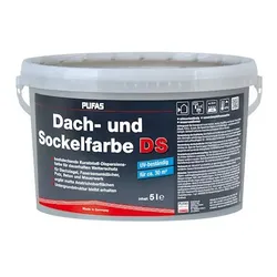 PUFAS Dach- + Sockelfarbe Betongrau - 5 l Eimer