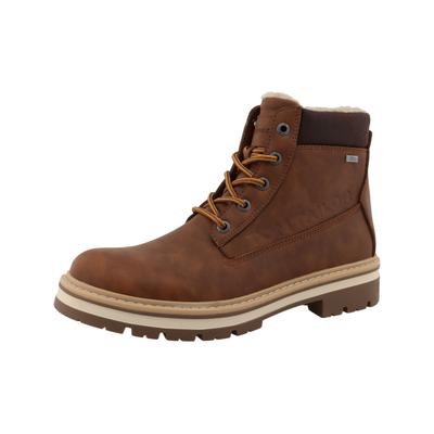 Winterboots TOM TAILOR, Herren, Gr. 40, braun (nussbraun, kombiniert), Lederimitat, Textil, Schuhe Winterboots, mit gepolstertem Schaftrand