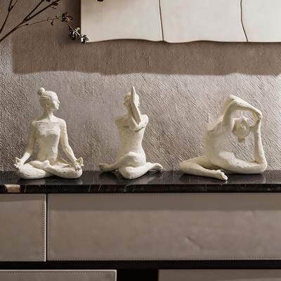 Hi-Line Abstract Yoga Pose Sculpture Set