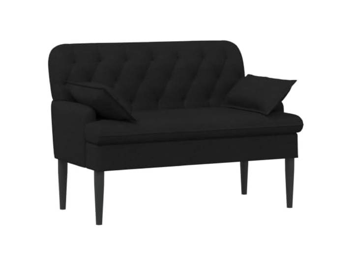HBBMGYD Love Seat Sofa, gepolstert, Schwarz, Velours, 111 x 68 x 80 cm Moderne Sitzbank, Velours, 100 % Polyester, atmungsaktiv, Füße aus massivem Holz, Gummi, abnehmbare Kissen, Schaumstoff