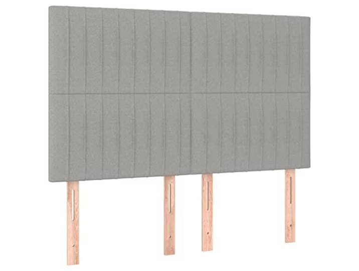 vidaXL Kopfteil Hellgrau 144x5x118/128 cm Stoff