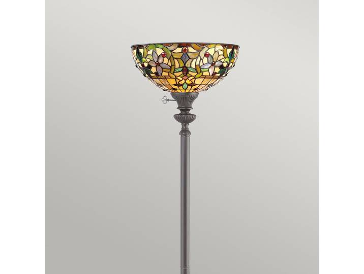 Kami Stehleuchte, grün/amber, Höhe 178 cm - QUOIZEL - Wohnzimmer - Tiffany - Glas - Einflammig