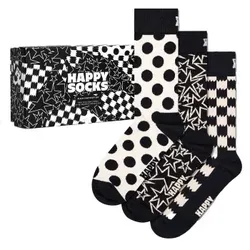 Happy socks 3P Black and White Socks Gift Box Schwarz/Weiß Baumwolle Gr 36/40