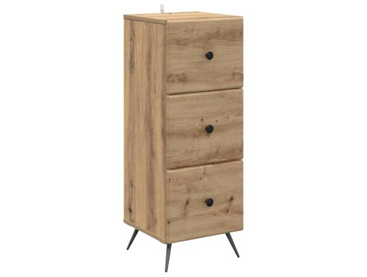 GFEROMRF Schubladenschrank 33 x 34,5 x 90 cm Holzwerkstoff Artisan-Eiche Stabiler Holzwerkstoff, verstellbare Regale, Schlossmechanismus, kompakte Maße, pflegeleichte Oberfläche, einfache Montage