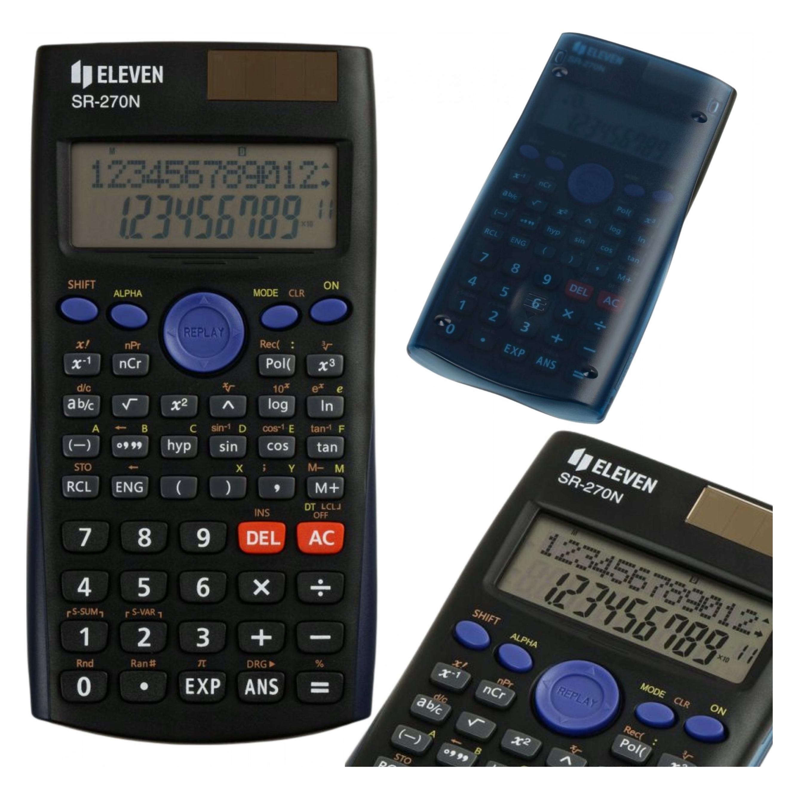 Eleven Taschenrechner SR-270N, schwarz, school (Batteriebetrieb, Solarenergie) (Eleven SR-270N)