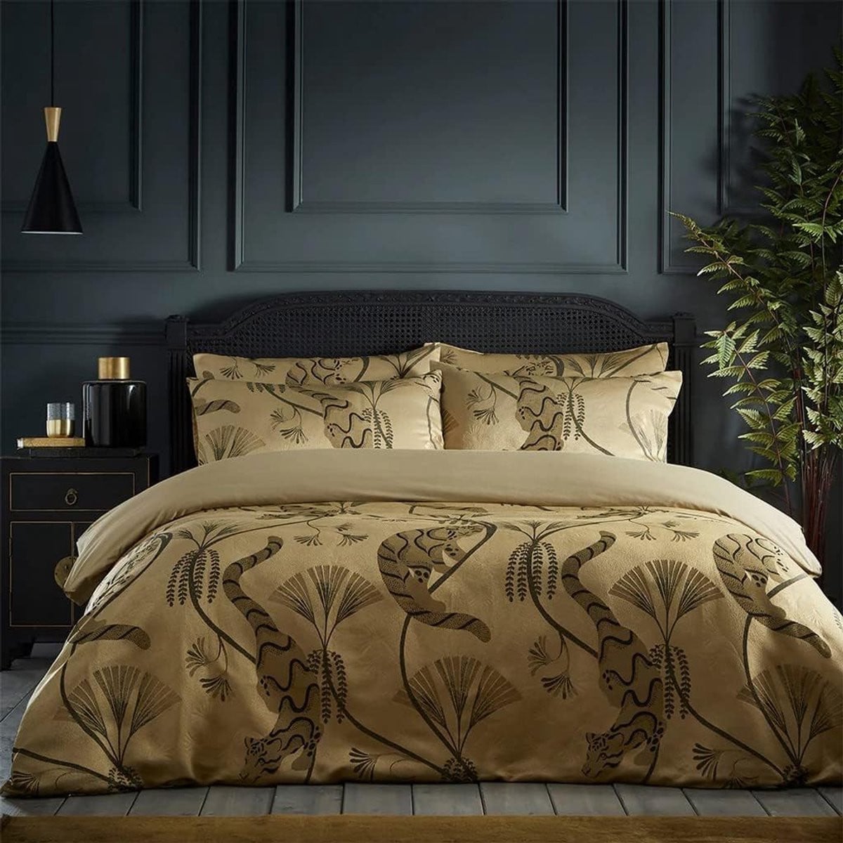 Jacquard Dekbedovertrek Set in Goud - Tweepersoons
