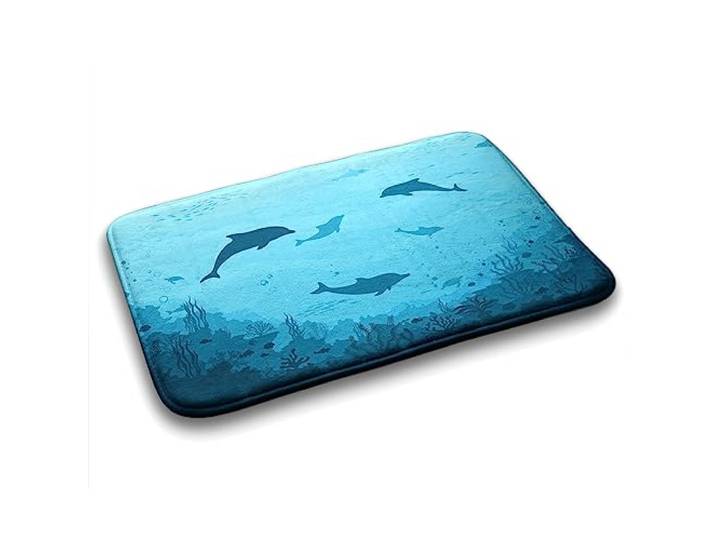 Tulup 75x45 cm rutschfest Weich Matte Badezimmermatte Schlafzimmer Rechteckig Dekoration Teppich Badezimmerteppich - Blau