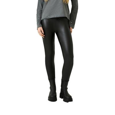 Jeansleggings QS, Damen, Gr. 42, N-Gr, schwarz, Web, Obermaterial: 90% Polyester, 10% Elasthan, unifarben, körpernah lang, Jeans, Glänzende Leggings mit Gummizug / Stretch