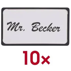 MAUL Namensschilder mit Magnet 45,0/10,0 mm 10 Stück schwarz, 4.5x1 cm