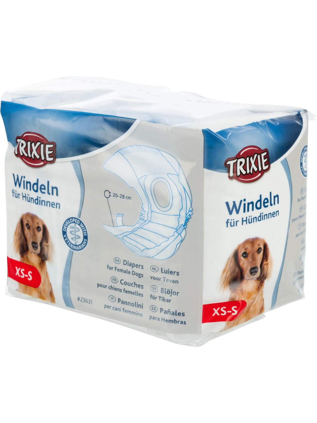 Trixie Windeln für Hündinnen Größe XS-S Taillenumfang 20-28cm (12-Pack)