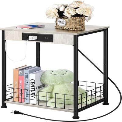 No End Table with Charging Station