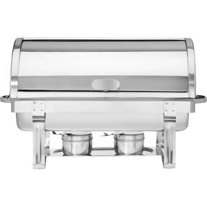 Hendi Chafing-Dish Rolltop, 470206, mit Brennpaste, mit Rolltop-Deckel, aus Edelstahl, 9 Liter, GN 1/1