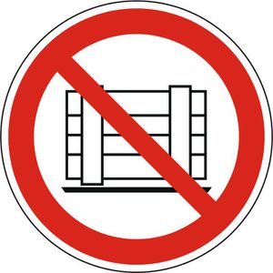 Abtec Hinweisschild ISO 7010 P023, Kunststoff, Ø 20 cm, Verbotszeichen, Abstellen Lagern verboten