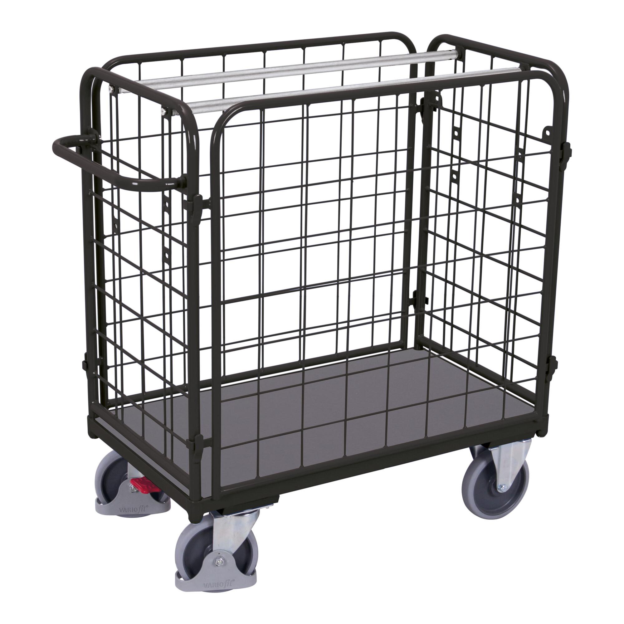VARIOfit Paket-Vierwandwagen niedrig RAL 7016 (sw-700.220/AG)