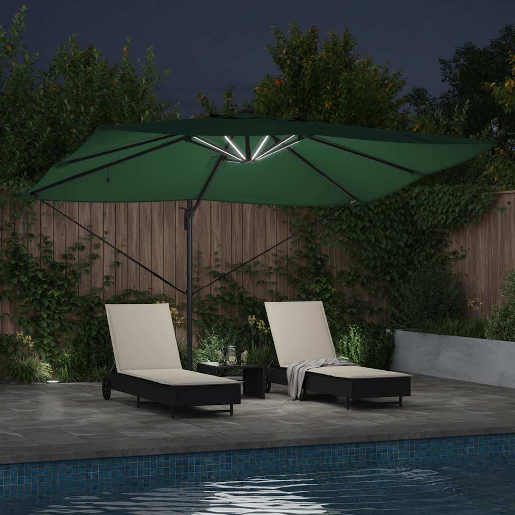 vidaXL Parasol 352 x 251 x 265 cm Polyester et Aluminium Vert
