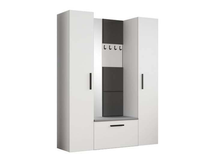 GARDEROBENSCHRANK MODULO 160,6/204/40 cm Modern Garderobe-Set Weiß