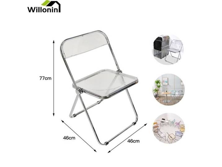 Chaise de Cuisine Victoria Transparent - WILLONIN - Pliante en acrylique - Élégance - Chic