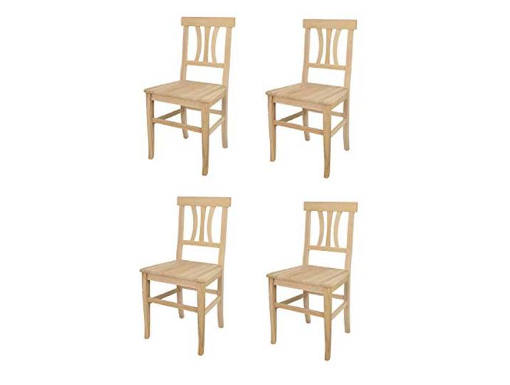 t m c s Tommychairs - 4er Set Stühle Artemisia für Küche und Esszimmer, robuste Struktur aus poliertem Buchenholz, unbehandelt und 100% natürlich, Sitzfläche aus poliertem Holz