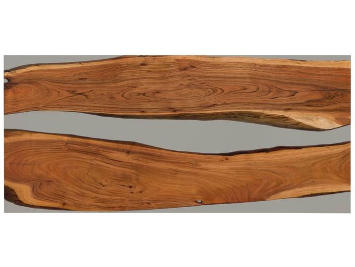 Esstisch Akazie mit Epoxidharz 220x100x76 natur lackiert / Epoxid grau gerade Kante EPOXY Unikat #1