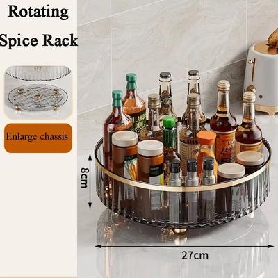 Uplift Picks Rotating Spice Organizer Tray For Kitchen Cabinets Cosmetics And Home Storage black (27 Cm)