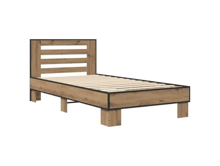 KTHLBRH Bettgestell mit Kopfteil, Eichenholz, handgefertigt, 80 x 200 cm Technisches Holz, fester Lattenrost, fester Boden, für den Innenbereich, 140 kg