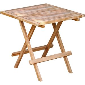 Garden-Pleasure Beistelltisch SIMUK, beige, aus Massivholz, quadratisch, 50 x 50 cm (B/H), klappbar, für Outdoor
