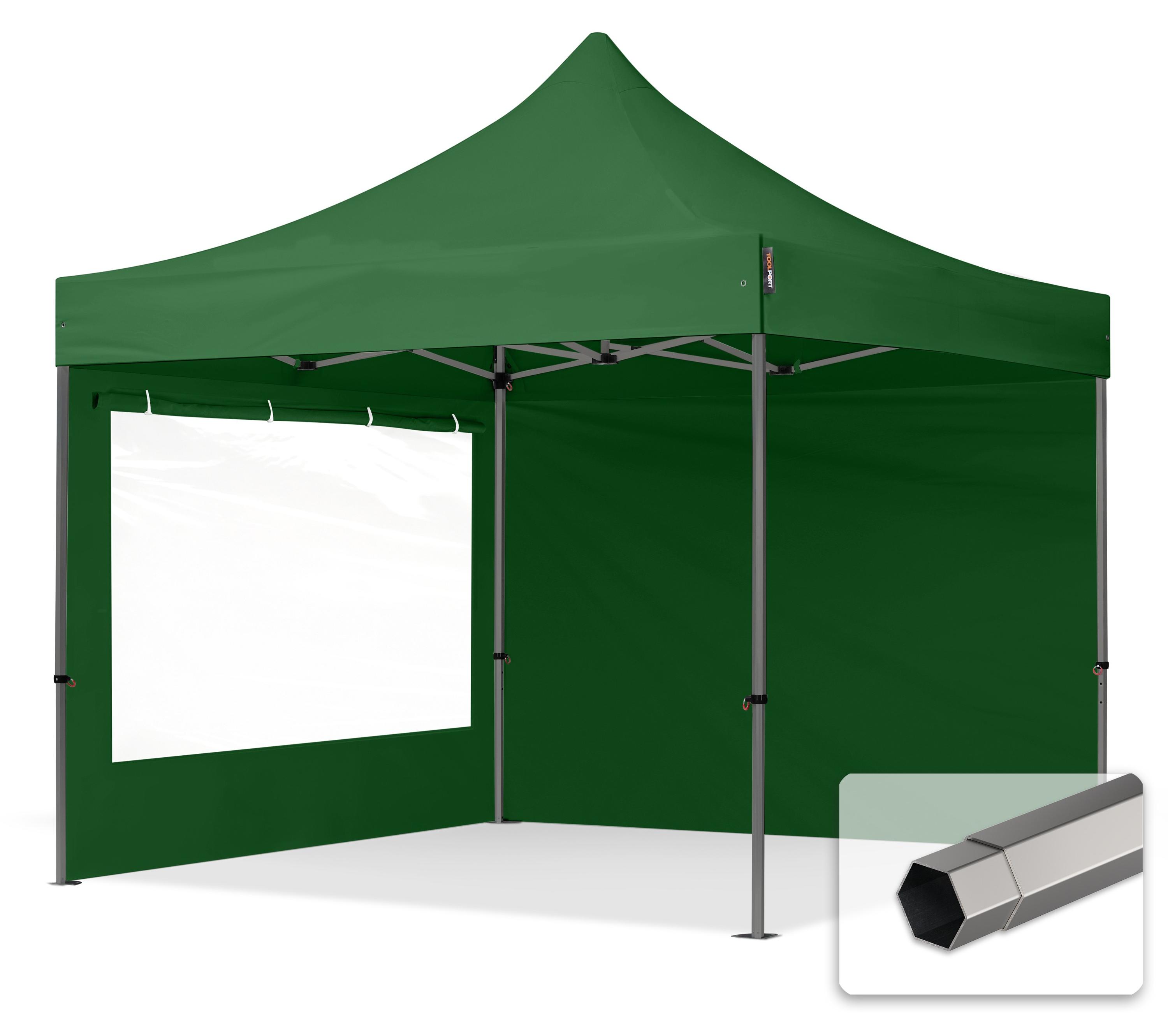 TOOLPORT 3x3m Stahl Faltpavillon, ohne Seitenteile, schwarz