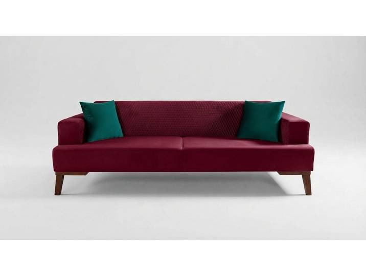 JVmoebel 3-Sitzer Graue Samt Couch mit hohem Sitzkomfort und eleganter Polsterung, Made in Europa