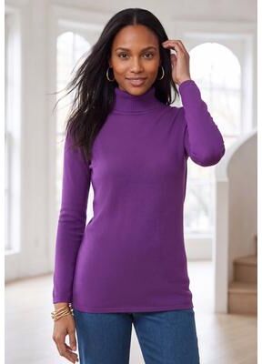 Plus Size Women's Carefree Cashmere Turtleneck by Jessica London in Ivory (Size 22/24) Sweater
