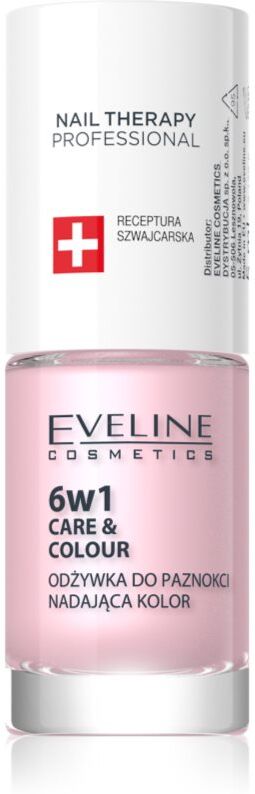 Eveline Cosmetics Nail Therapy Care & Colour nail conditioner 6-in-1 shade Pink 5 ml