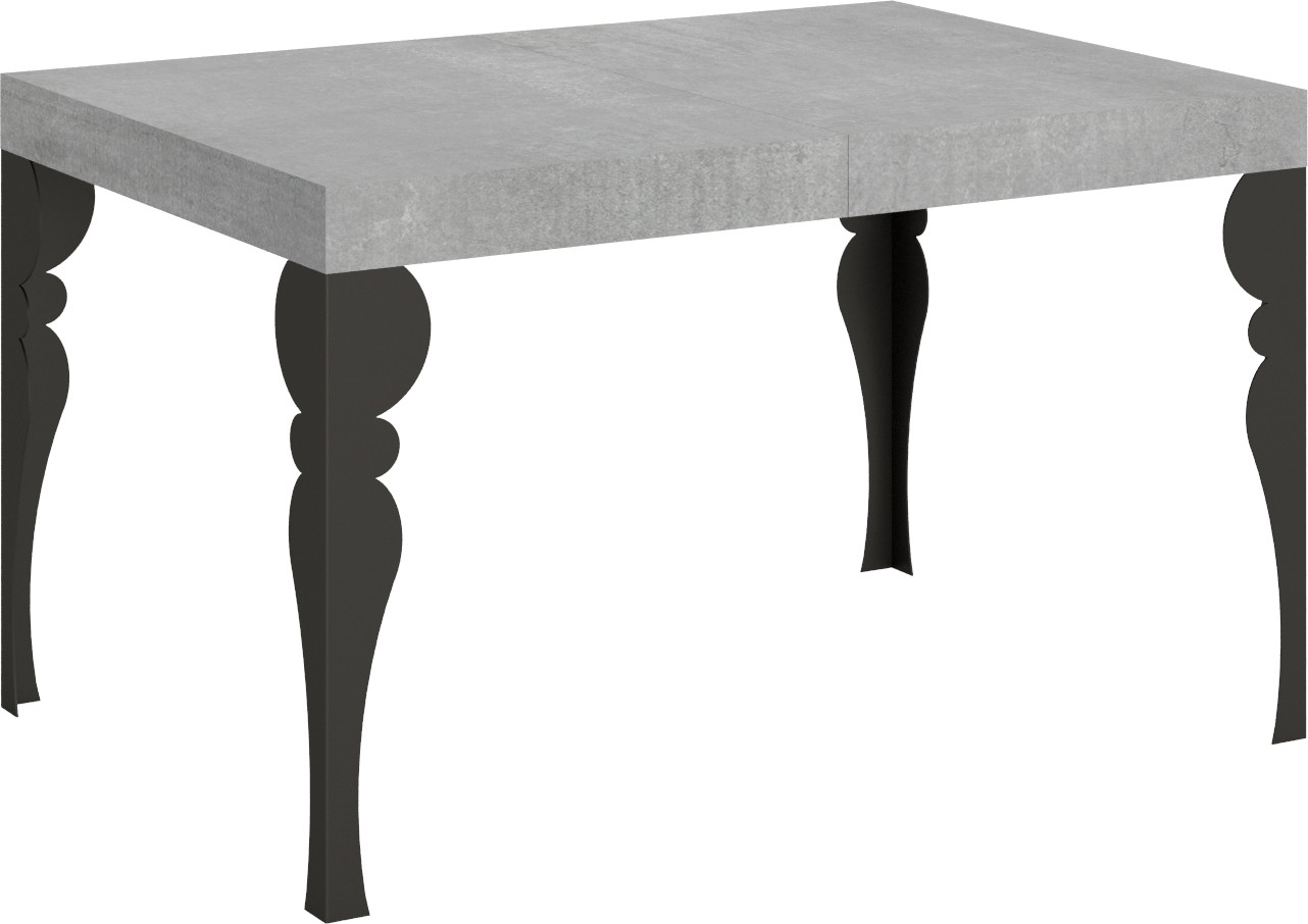 Itamoby Uittrekbare rechthoekige tafel met Paxon Cement frame, antracietkleur, B: 90 cm, L: 140/244 cm