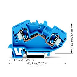 WAGO 784-604 Durchgangsklemme 10 mm Zugfeder Belegung: N Blau 25 St.