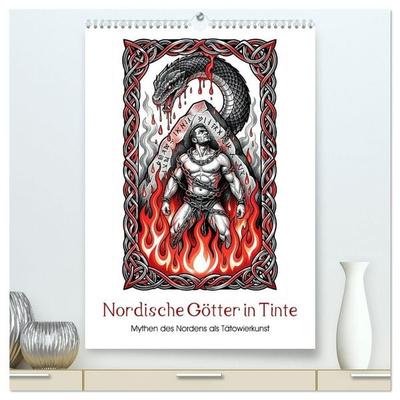 Nordische Götter in Tinte (hochwertiger Premium Wandkalender 2027 DIN A2 hoch), Kunstdruck in Hochglanz